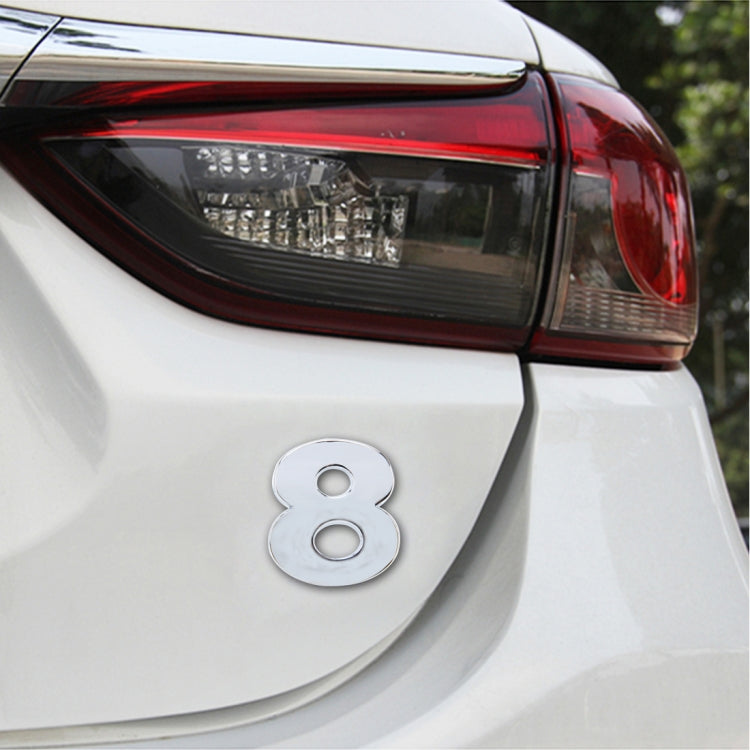Car Vehicle Badge Emblem 3D Number One Self-adhesive Sticker Decal, Size: 3.6*4.5*0.5cm, 1, 2, 3, 4, 5, 6, 7, 8