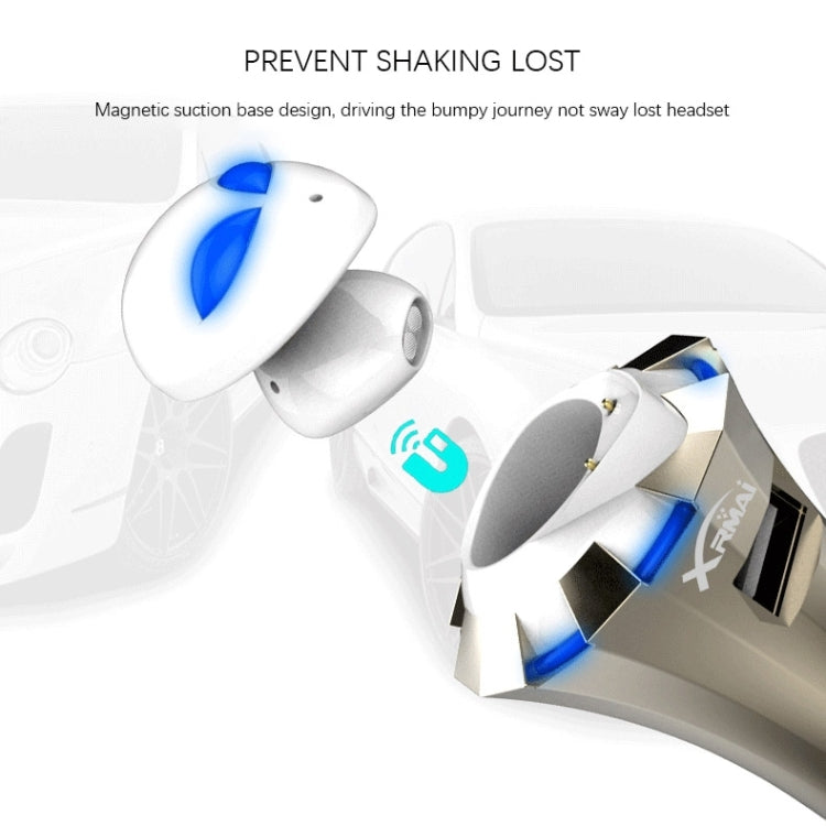 A8 3 in 1 Bluetooth Earphone & Safety Hammer & Car Charger, Support Hands-free Call & USB Quick Charger Function, A8