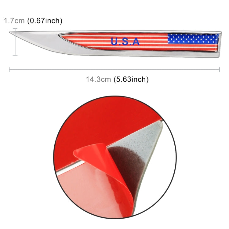 2 PCS USA Flag Pattern Car-Styling Sticker Random Decorative Sticker, USA Flag