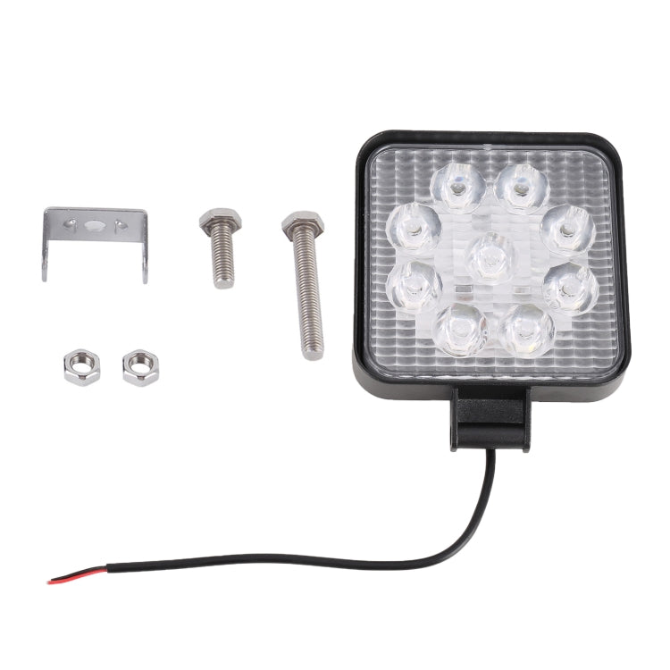 DC 10-30V 27W 2500LM 6000K Waterproof Vehicle Car Boat Marine External Work Lights Emergency Lights 30 Degrees Adjustable Spot Light LED Car Bulbs with 9 Intense Wafer LED Lights, Spot Light+27W