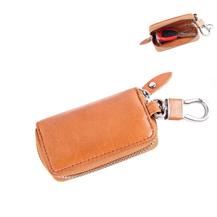 Universal Pure Cow Leather Waist Hanging Zipper Wallets Key Holder Bag (Not Include Key)
