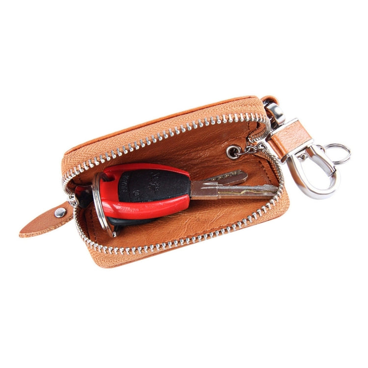 Universal Pure Cow Leather Waist Hanging Zipper Wallets Key Holder Bag (Not Include Key)