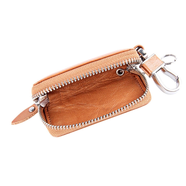 Universal Pure Cow Leather Waist Hanging Zipper Wallets Key Holder Bag (Not Include Key)