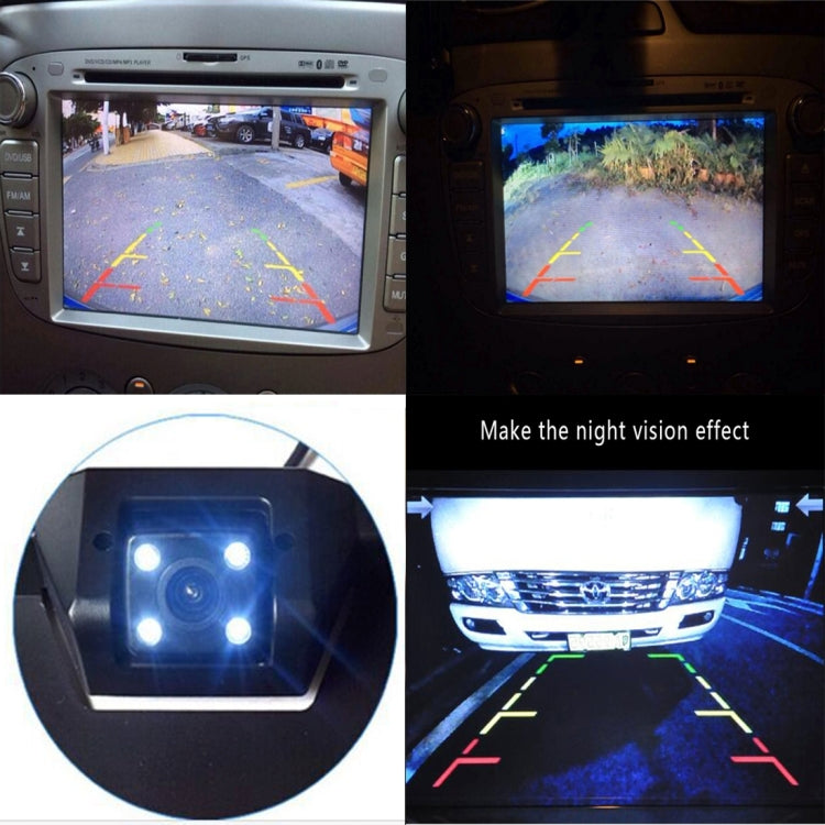 JX-9488 720×540 Effective Pixel NTSC 60HZ CMOS II Universal Waterproof Car Rear View Backup Camera With 2W 80LM 5000K White Light 4LED Lamp, DC 12V, Wire Length: 4m, with LED