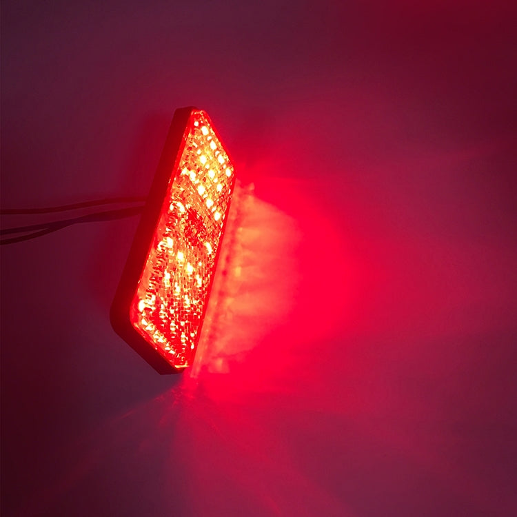 2 PCS Motorcycle Car Trailer DC 12-15V 24-LED Indicator Lamp Reflector Rectangle Marker Tail Light, Light Color: Red (Steady + Flash Lighting)