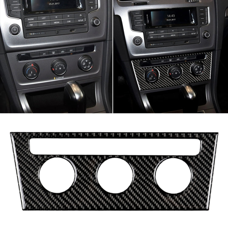 Car Carbon Fiber Air Conditioning Rotary Button Decorative Sticker for Volkswagen Golf 7 2013-2017, Air Conditioning Rotary Button