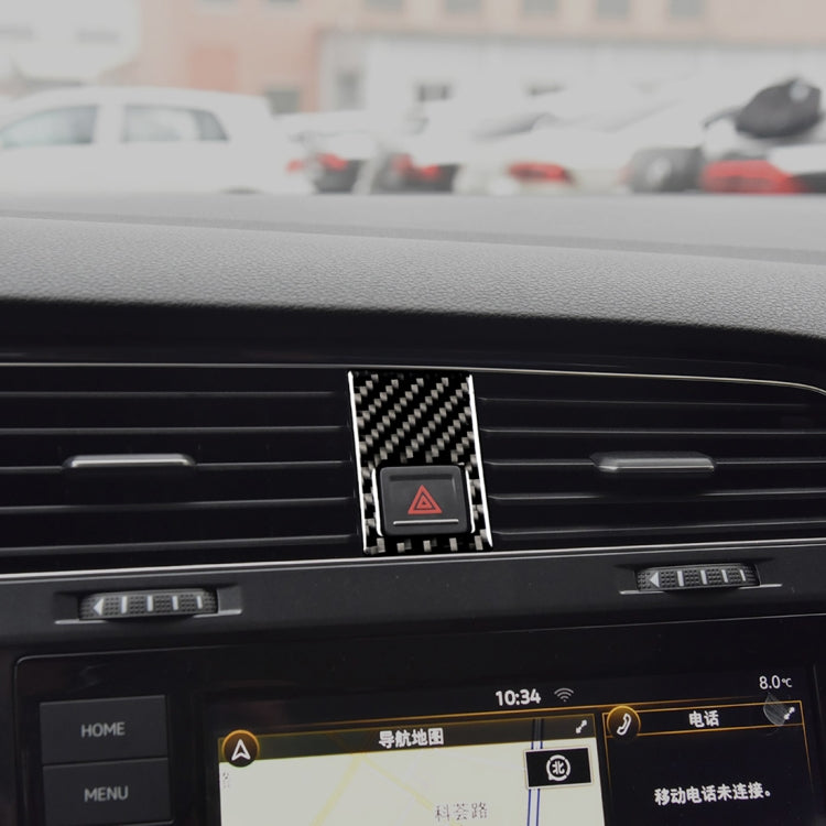 Car Carbon Fiber Emergency Light Frame Decorative Sticker for Volkswagen Golf 7 2013-2017, Left Drive, Emergency Light Frame