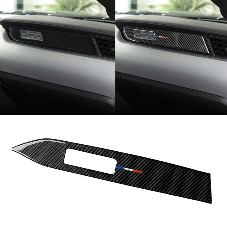 Car USA Color Carbon Fiber Dashboard Decorative Sticker for Ford Mustang 2015-2017, Left Drive, Dashboard
