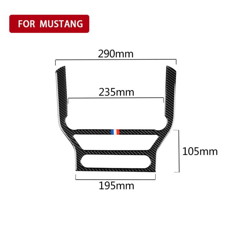 Car USA Color Carbon Fiber CD Panel Decorative Sticker for Ford Mustang 2015-2017, CD Panel