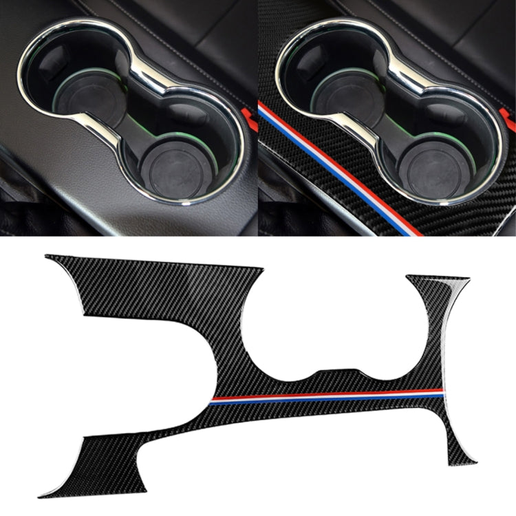 Car USA Color Carbon Fiber Left Drive Gear Position Panel Decorative Sticker for Ford Mustang 2015-2017, Left Drive Gear Position