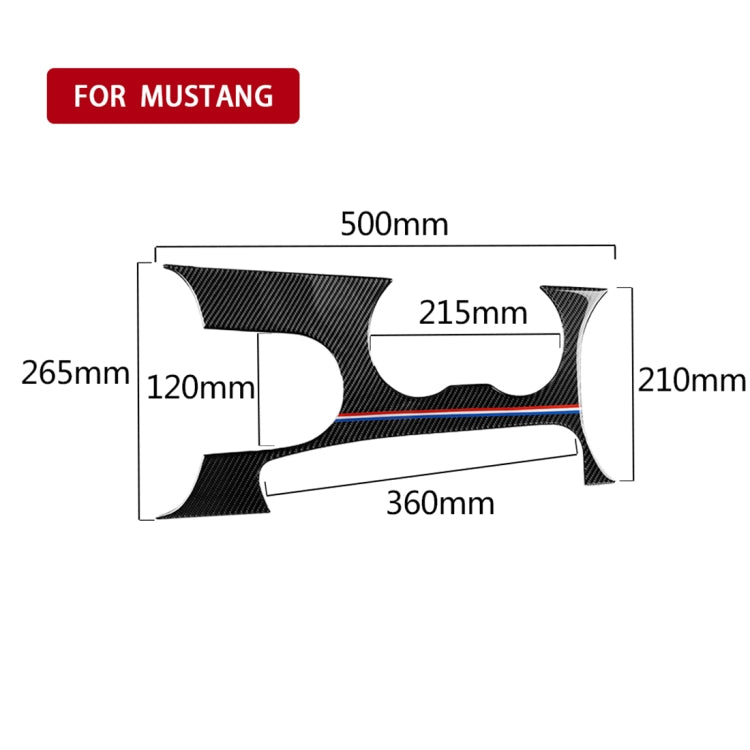 Car USA Color Carbon Fiber Left Drive Gear Position Panel Decorative Sticker for Ford Mustang 2015-2017, Left Drive Gear Position