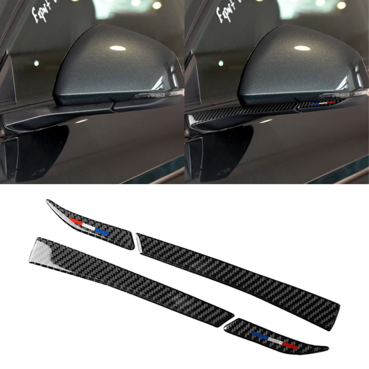 4 PCS Car USA Color Carbon Fiber Rearview Mirror Decorative Sticker for Ford Mustang 2015-2017, Rearview Mirror