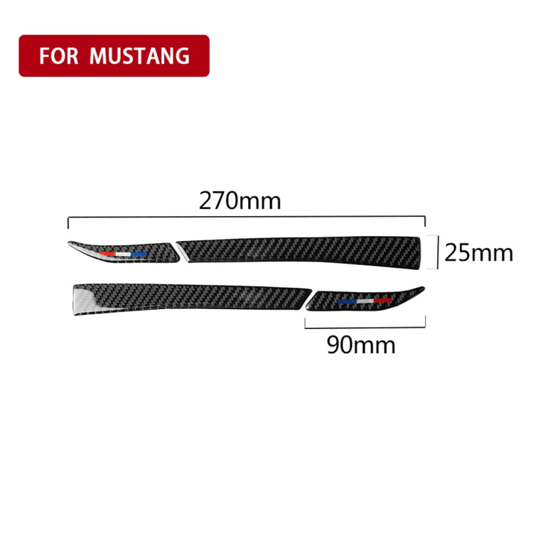 4 PCS Car USA Color Carbon Fiber Rearview Mirror Decorative Sticker for Ford Mustang 2015-2017, Rearview Mirror