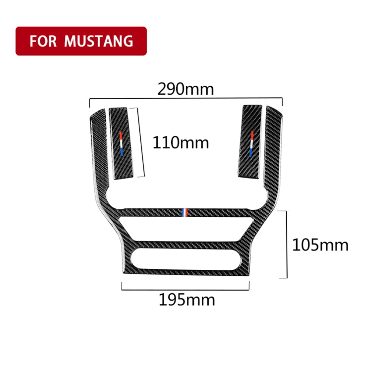 Car USA Color Carbon Fiber Central Control Panel Decorative Sticker for Ford Mustang 2015-2017, Central Control Panel