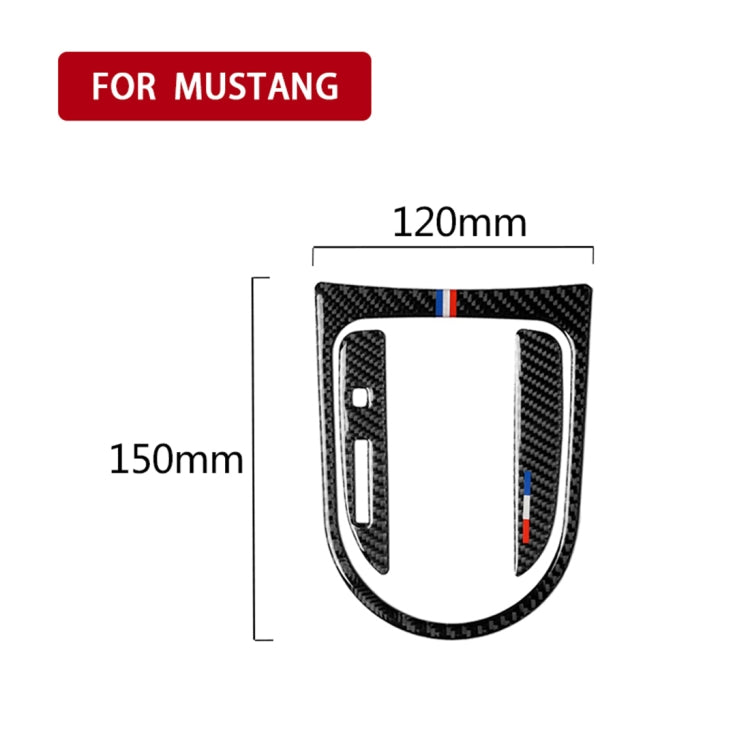 3 PCS Car USA Color Carbon Fiber Gearshift Panel Frame Decorative Sticker for Ford Mustang 2015-2017, Left Drive, Gearshift Panel Frame