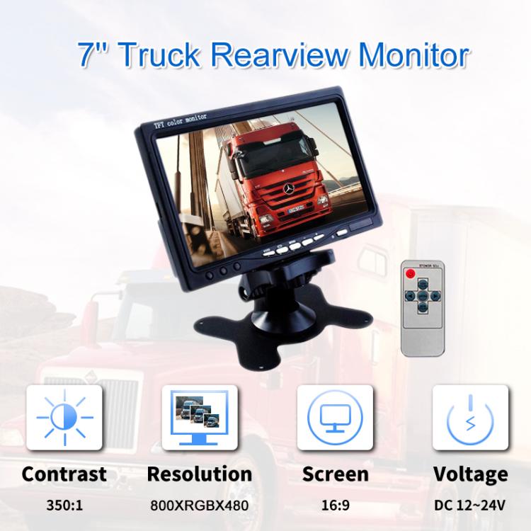 PZ-708 7.0 inch TFT LCD Car Rearview Monitor with Stand and Remote Control, PZ-708