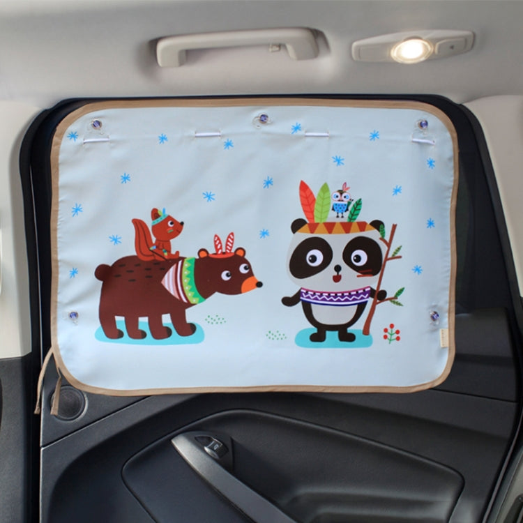 Car Large Rear Window Sunscreen Insulation Window Sunshade Cover, Size: 70*50cm, Three Pony, Zoo, Three Little eagles, Pink Elephant, Little Fox, Underwater World, Deer, Good Friend, Bear, Yellow Penguin, Happy Elephant, Happy Forest, Spectacle Bear   ...