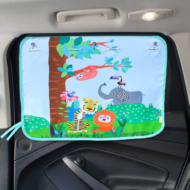 Car Large Rear Window Sunscreen Insulation Window Sunshade Cover, Size: 70*50cm, Three Pony, Zoo, Three Little eagles, Pink Elephant, Little Fox, Underwater World, Deer, Good Friend, Bear, Yellow Penguin, Happy Elephant, Happy Forest, Spectacle Bear   ...