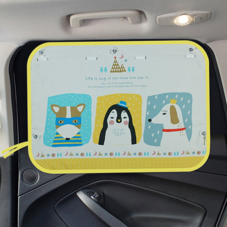 Car Large Rear Window Sunscreen Insulation Window Sunshade Cover, Size: 70*50cm, Three Pony, Zoo, Three Little eagles, Pink Elephant, Little Fox, Underwater World, Deer, Good Friend, Bear, Yellow Penguin, Happy Elephant, Happy Forest, Spectacle Bear   ...