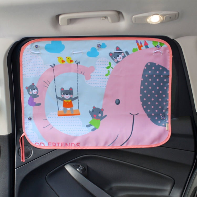 Car Large Rear Window Sunscreen Insulation Window Sunshade Cover, Size: 70*50cm, Three Pony, Zoo, Three Little eagles, Pink Elephant, Little Fox, Underwater World, Deer, Good Friend, Bear, Yellow Penguin, Happy Elephant, Happy Forest, Spectacle Bear   ...