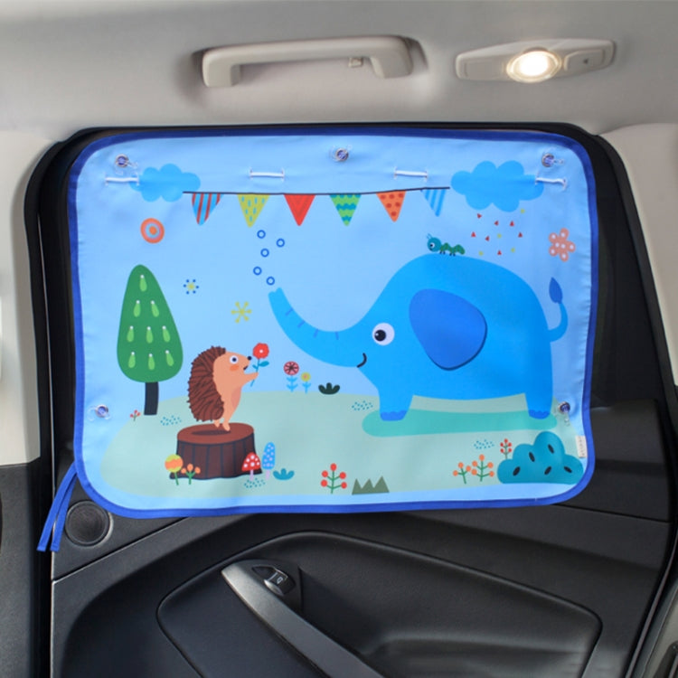 Car Large Rear Window Sunscreen Insulation Window Sunshade Cover, Size: 70*50cm, Three Pony, Zoo, Three Little eagles, Pink Elephant, Little Fox, Underwater World, Deer, Good Friend, Bear, Yellow Penguin, Happy Elephant, Happy Forest, Spectacle Bear   ...