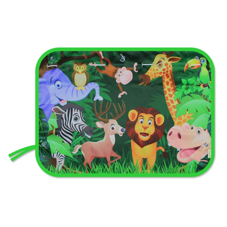 Car Large Rear Window Sunscreen Insulation Window Sunshade Cover, Size: 70*50cm, Happy Forest, Spectacle Bear, Snow Bear, Happy Rabbit, Picnic, A Pony, Giant Panda, Green Dinosaur, Animal World, Three Pony, Zoo, Three Little eagles, Pink Elephant      ...