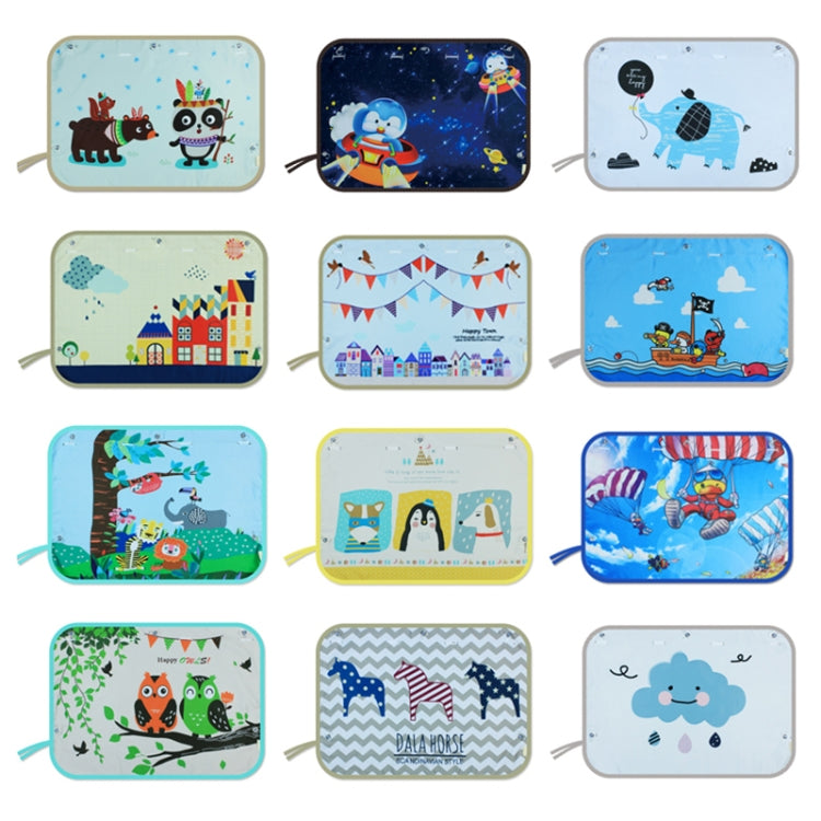 Car Large Rear Window Sunscreen Insulation Window Sunshade Cover, Size: 70*50cm, Happy Forest, Spectacle Bear, Snow Bear, Happy Rabbit, Picnic, A Pony, Giant Panda, Green Dinosaur, Animal World, Three Pony, Zoo, Three Little eagles, Pink Elephant      ...