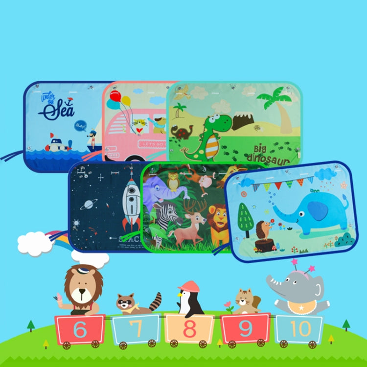 Car Large Rear Window Sunscreen Insulation Window Sunshade Cover, Size: 70*50cm, Happy Forest, Spectacle Bear, Snow Bear, Happy Rabbit, Picnic, A Pony, Giant Panda, Green Dinosaur, Animal World, Three Pony, Zoo, Three Little eagles, Pink Elephant      ...