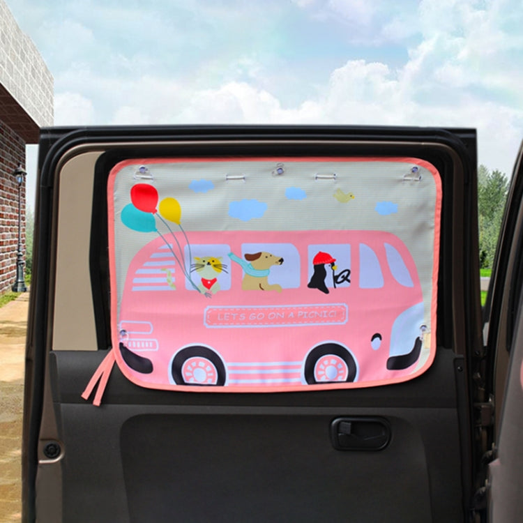Car Large Rear Window Sunscreen Insulation Window Sunshade Cover, Size: 70*50cm, Happy Forest, Spectacle Bear, Snow Bear, Happy Rabbit, Picnic, A Pony, Giant Panda, Green Dinosaur, Animal World, Three Pony, Zoo, Three Little eagles, Pink Elephant      ...