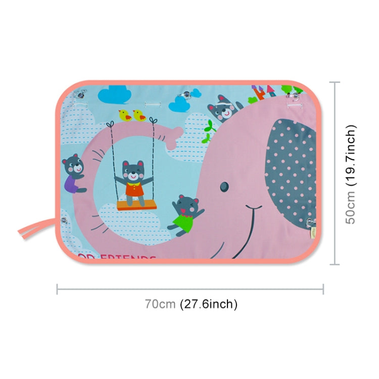 Car Large Rear Window Sunscreen Insulation Window Sunshade Cover, Size: 70*50cm, Happy Forest, Spectacle Bear, Snow Bear, Happy Rabbit, Picnic, A Pony, Giant Panda, Green Dinosaur, Animal World, Three Pony, Zoo, Three Little eagles, Pink Elephant      ...