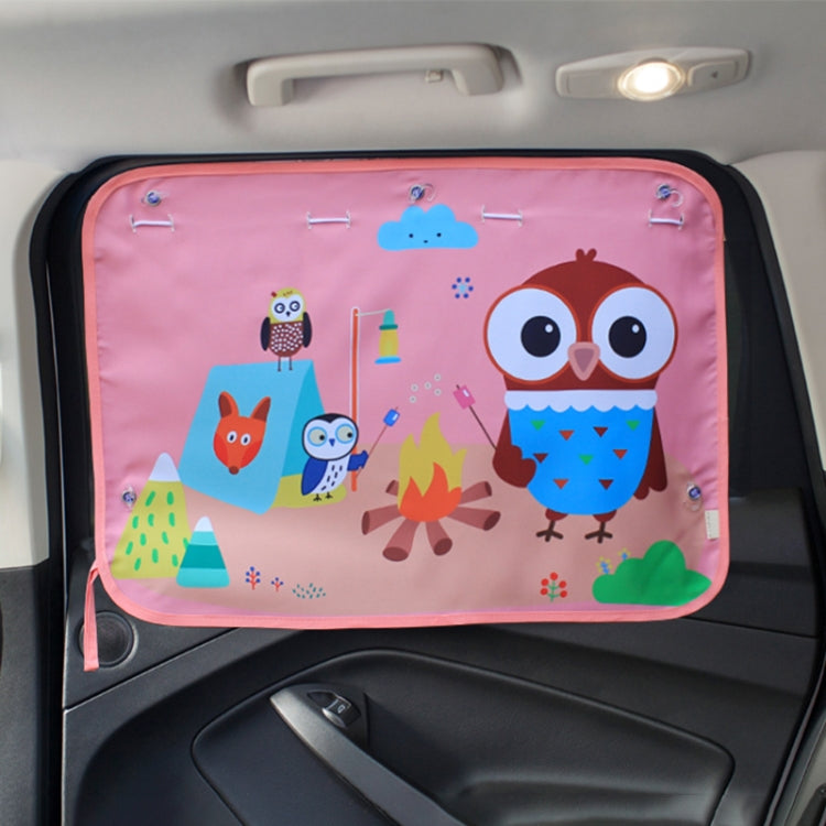 Car Large Rear Window Sunscreen Insulation Window Sunshade Cover, Size: 70*50cm, Happy Forest, Spectacle Bear, Snow Bear, Happy Rabbit, Picnic, A Pony, Giant Panda, Green Dinosaur, Animal World, Three Pony, Zoo, Three Little eagles, Pink Elephant      ...