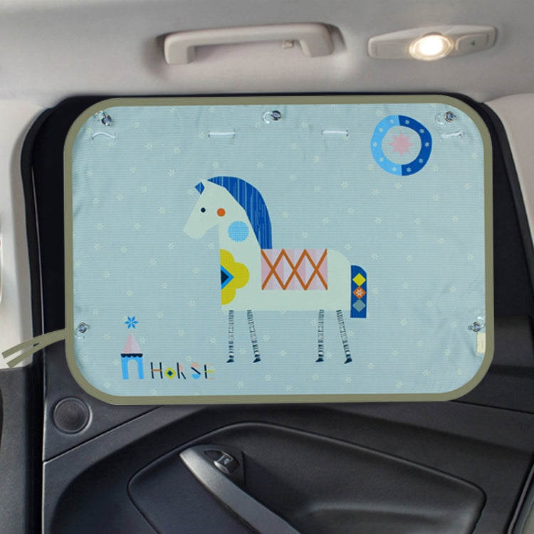 Car Large Rear Window Sunscreen Insulation Window Sunshade Cover, Size: 70*50cm, Three Pony, Zoo, Three Little eagles, Pink Elephant, Little Fox, Underwater World, Deer, Good Friend, Bear, Yellow Penguin, Happy Elephant, Happy Forest, Spectacle Bear   ...