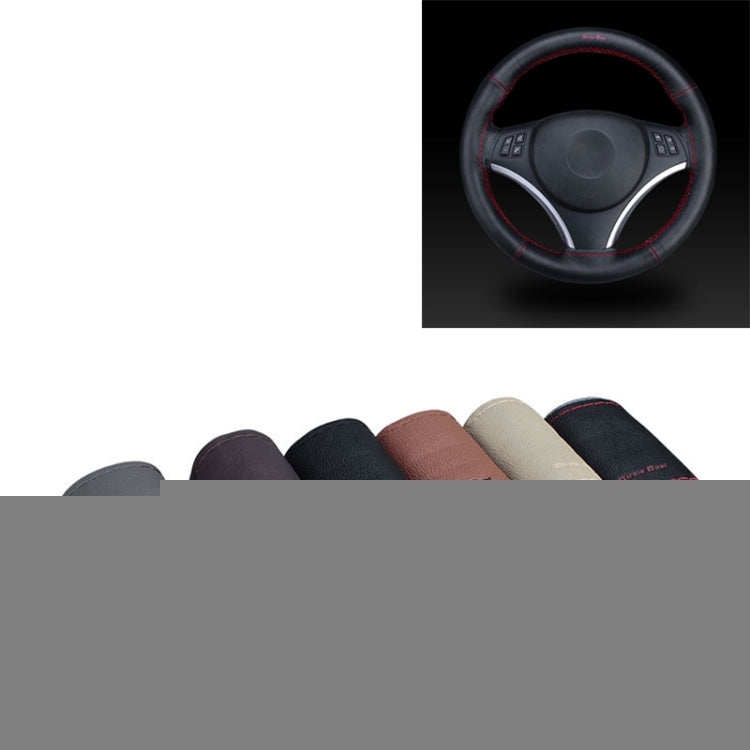 Car Universal Genuine Leather Hand-stitched Steering Wheel Cover
