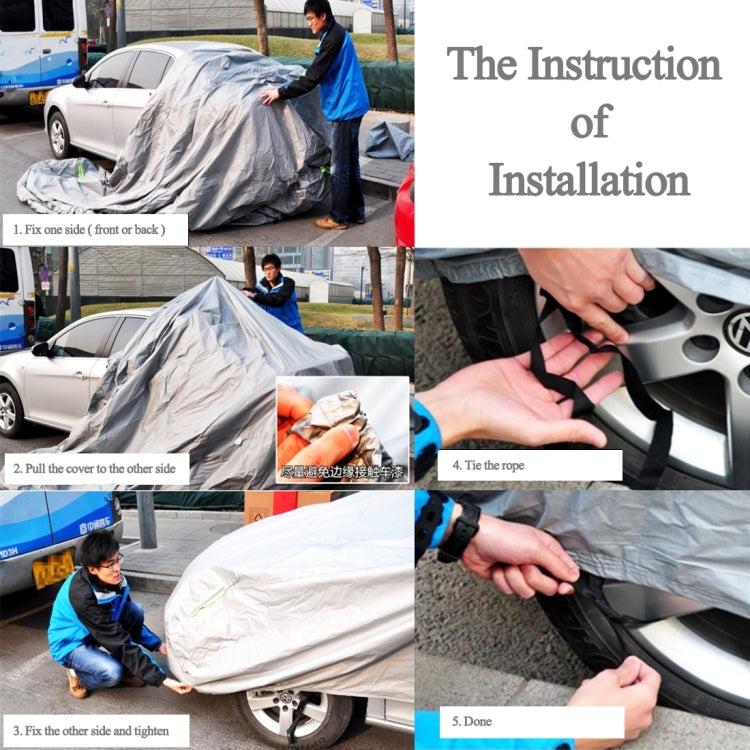 PVC Anti-Dust Sunproof Hatchback Car Cover with Warning Strips, Fits Cars up to 3.7m(144 inch) in Length, 144inch (S)