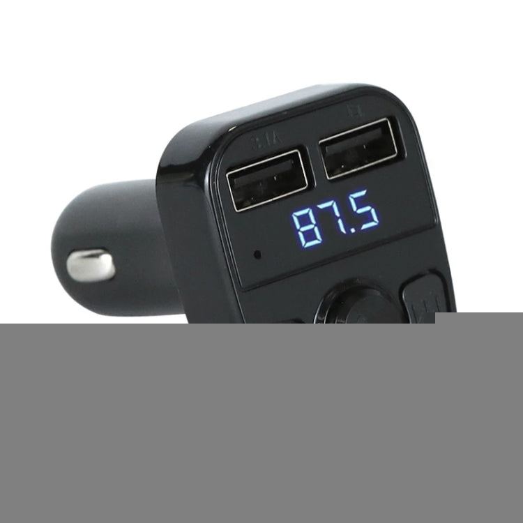 X8 Car MP3 Wireless Stereo Music Player Full Frequent FM Transmitter Wireless Car Charger Adapter with Dual USB Ports Digital Display Support U Disk and TF Card Wireless Headset for Mobile Phone, X8  3 in 1