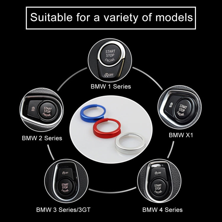 Car Engine Start Key Push Button Ring Trim Aluminum Alloy Sticker Decoration for BMW, For BMW (Engine Start), For BMW with Diamonds, For BMW (Start Key)