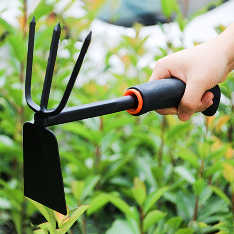 2 in 1 Cultivators Tool Gardening Planting Digging Non-slip Rubber Handle Iron Hoe Rake (Random Color Delivery), Hoe Rake