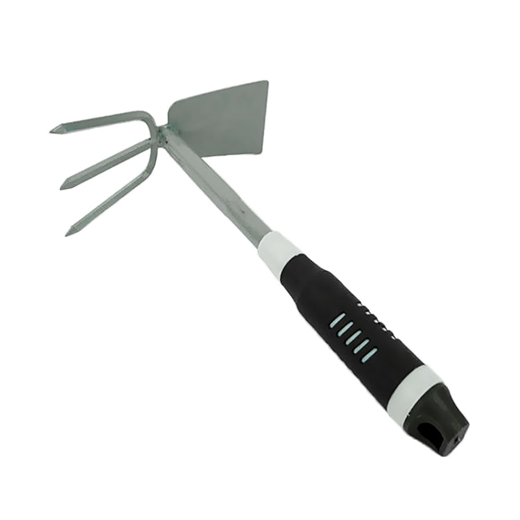 2 in 1 Cultivators Tool Gardening Planting Digging Non-slip Rubber Handle Iron Hoe Rake (Random Color Delivery), Hoe Rake