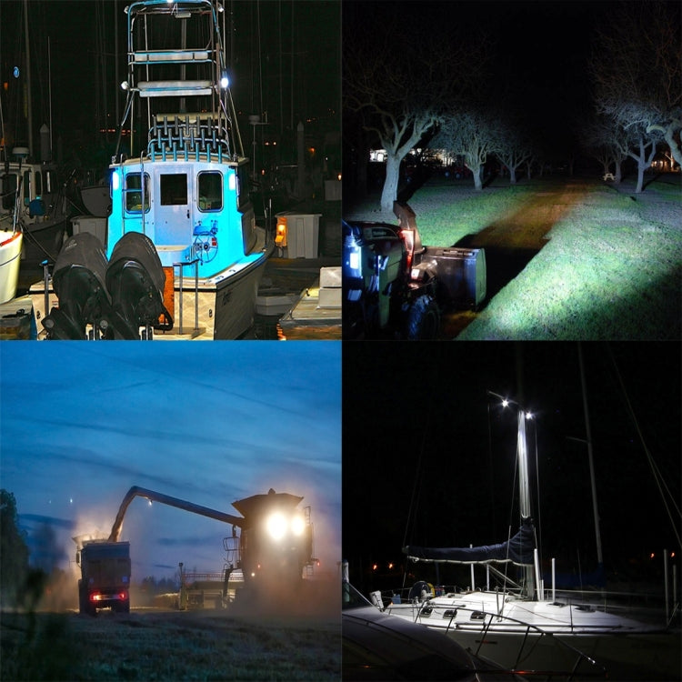 DC 10-30V 27W 2500LM 6000K Waterproof Vehicle Car Boat Marine External Work Lights Emergency Lights 60 Degrees Adjustable Flood Light LED Car Bulbs with 9 Intense Wafer LED Lights, Flood Light+27W