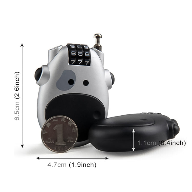 JASIT Portable Multifunction Cute Cow Travel Luggage Password Lock, Luggage Password Lock
