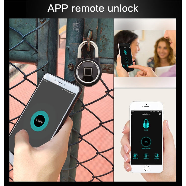 Waterproof Intelligent Bluetooth Fingerprint Padlock Remote Unlocking for iOS / Android, Fingerprint and Remote Padlock(Blue), Fingerprint and Remote Padlock(Silver), Fingerprint and Remote Padlock(Black)