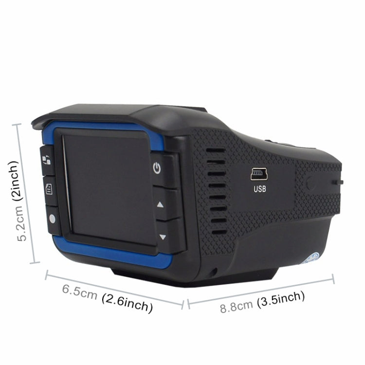 HD 720P 2.4 inch Video Camera Recorder DVR + Radar Detector, SQ Program, Support G-sensor / Night Vision