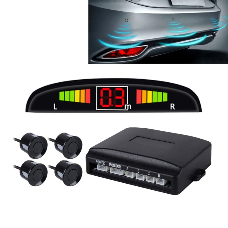 Car Voice Prompt Reverse Backup Radar System - Premium Quality 4 Parking Sensors Car Reverse Backup Radar System with LCD Display, Backup Radar System