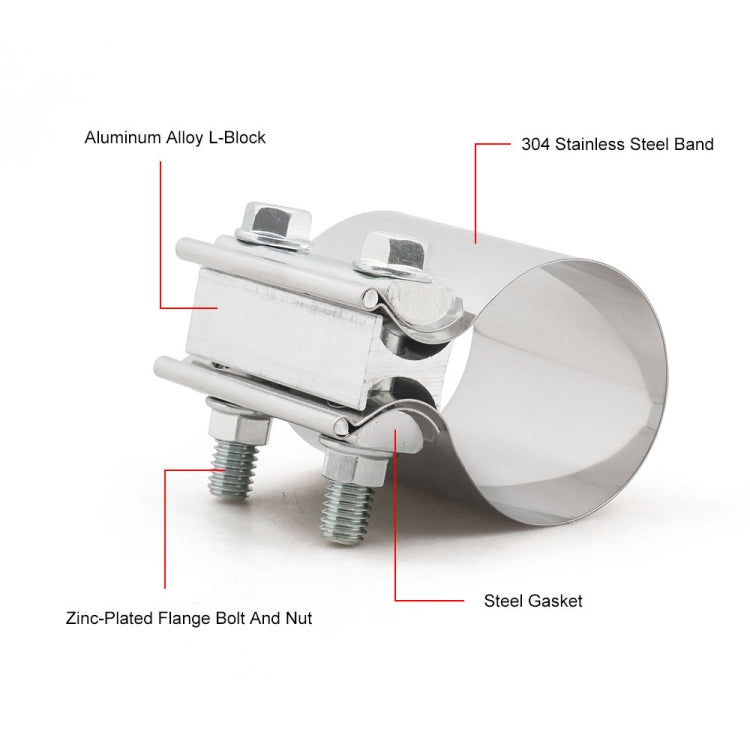 4 inch Car Turbo Exhaust Downpipe Stainless Steel Lap Joint Band Clamp, 4 inch
