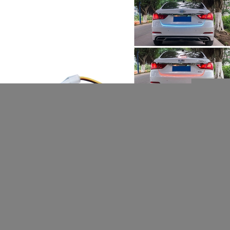 1.2m Car Auto Waterproof Universal Four Color Rear Flowing Light Tail Box Lights with Tail Light Controller, Ice Blue Light Driving Light, White Light Reversing Light, Red Light Brake Light, Yellow Light Turn Signal Light, LED Lamp Strip Tail Decoratio...