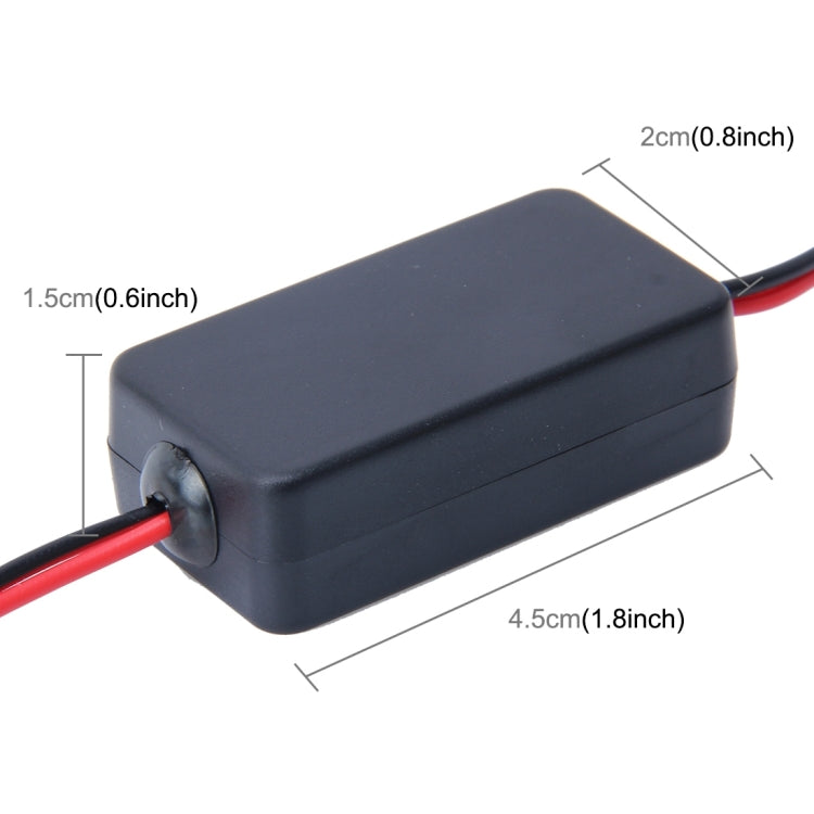 5-35V Car Auto Rear View Camera Voltage Signal Ballast Ripple Splash Screen Interferenc Power Filter, 5-35V