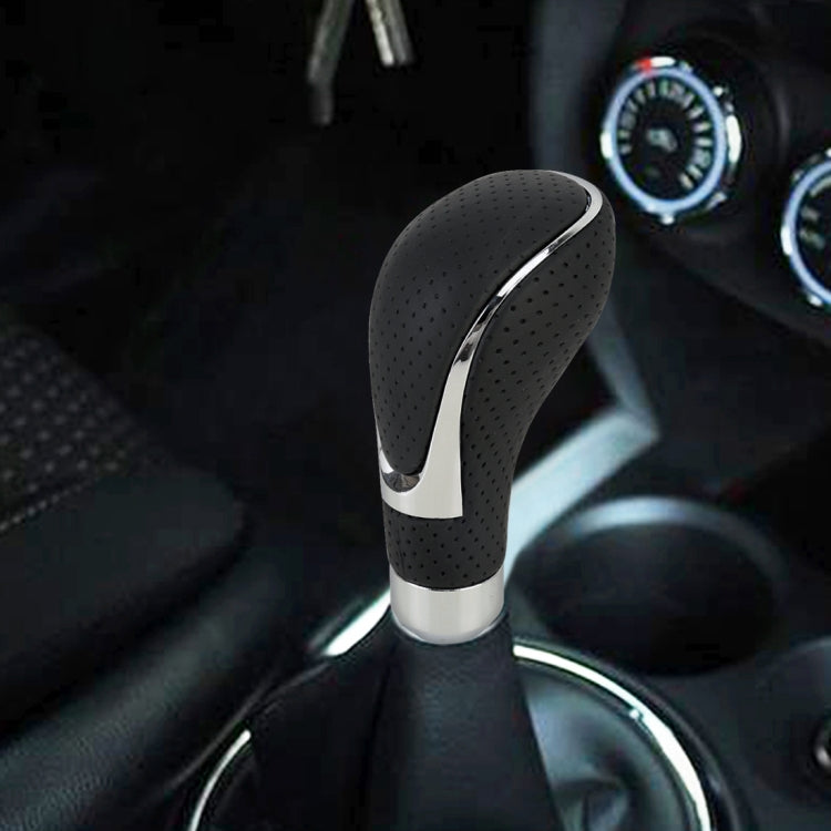 Universal Car PU Leather and Metal Gear Shift Knob Modified Auto Car Transmission Shift Lever Knob, Gear Shift Knob(Red), Shift Knob 2