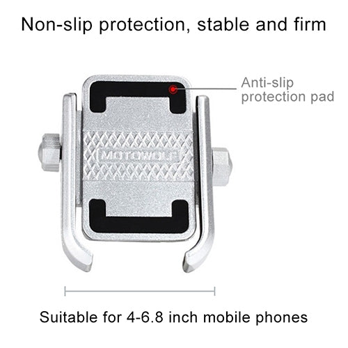 Motorcycle Rear View Mirror Aluminum Alloy Phone Bracket, Suitable for 4-6 inch Device