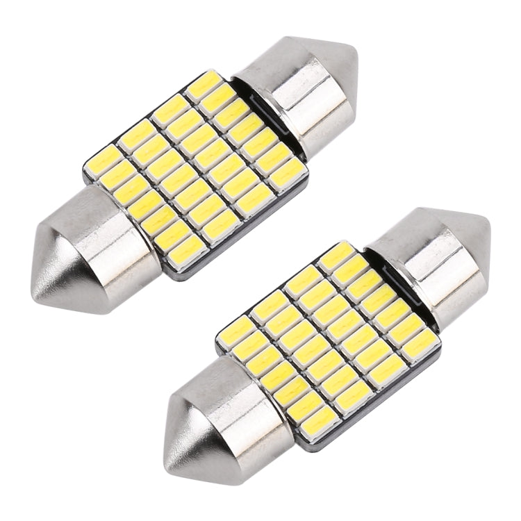 2 PCS 31mm DC12V / 1.2W / 6000K / 80LM 28LEDs SMD-3014 Car License Plate Light / Dome Light, with Decoder, 31mm