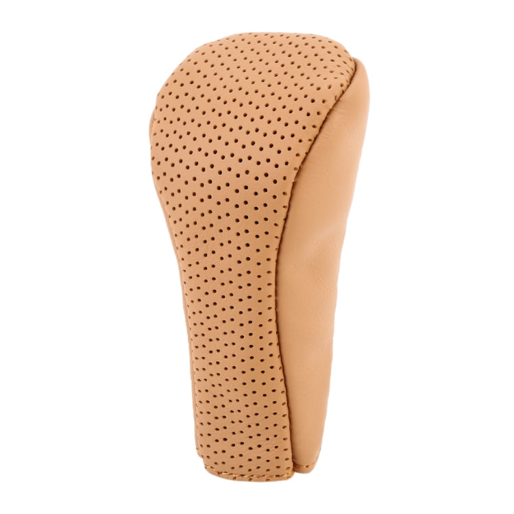Universal Nonslip Breathable Genuine Leather Car Gear Shift Knob Cover